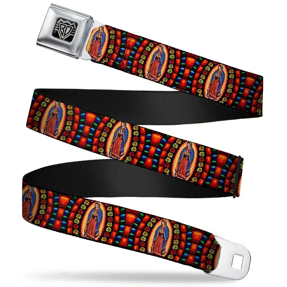 8287 Seatbelt Belt - Virgen de Guadalupe - 1.5" Wide - 24-38 Inches in